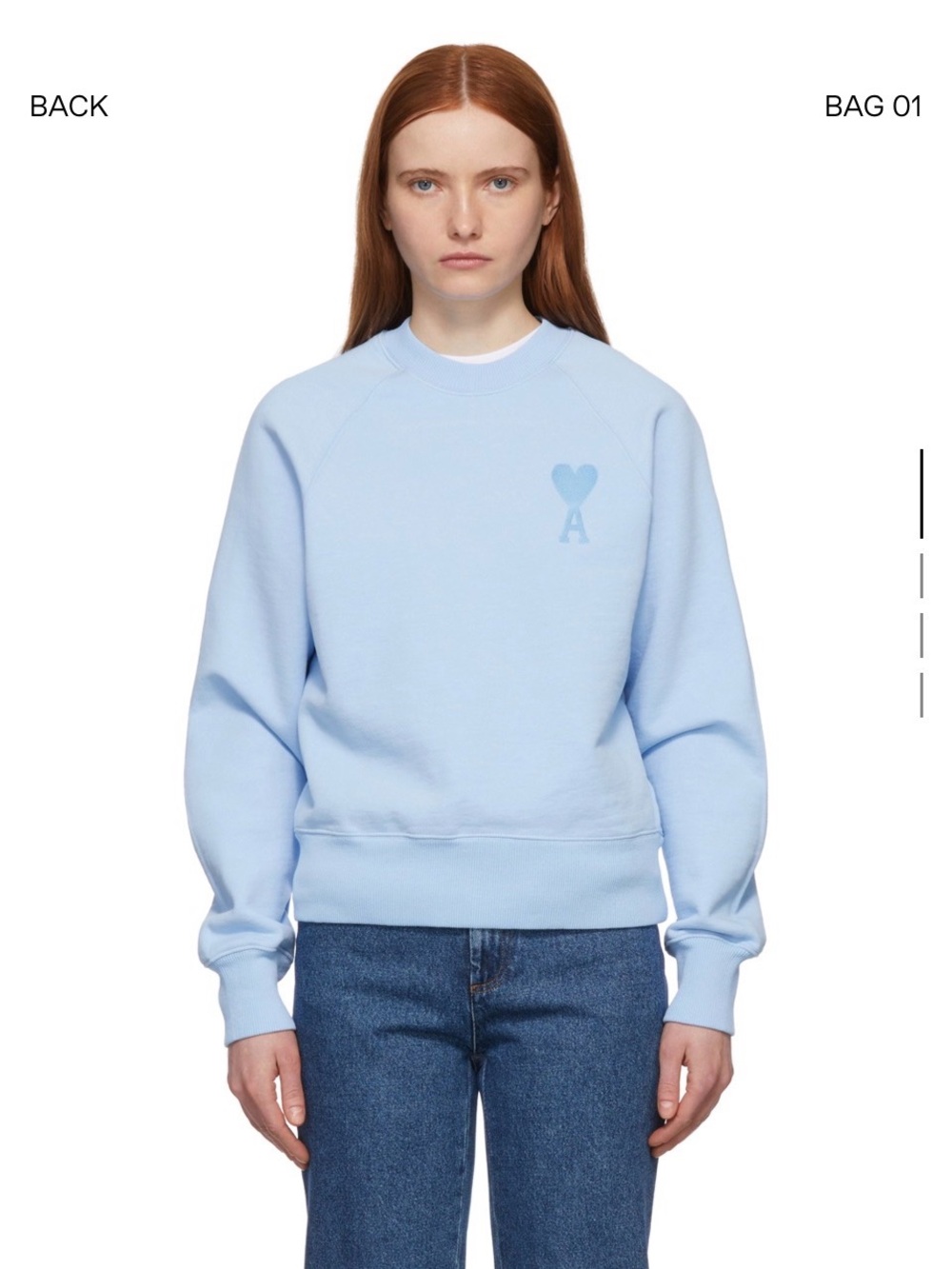 AMI Par Crewneck Sweatshirt in Light Blue